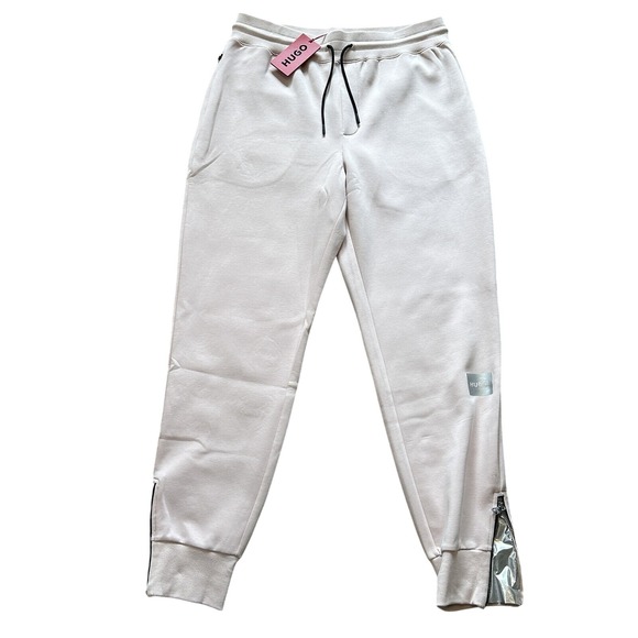 Hugo‎ Boss Duipiano Jersey Jogger Sweatpants Zipper Hem Pink Men's Size XL - Picture 1 of 8